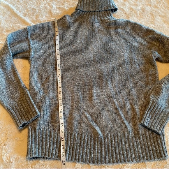 L.O.G.G. Small Grey Ribbed Turtleneck Alpaca Blend Sweater - Picture 7 of 8